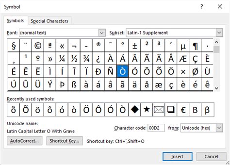 o majuscula|4 Ways to Insert O with an Accent in Word